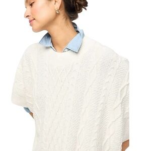 J. Crew Factory Coastal Fisherman Cable Knit Poncho Cape One Size